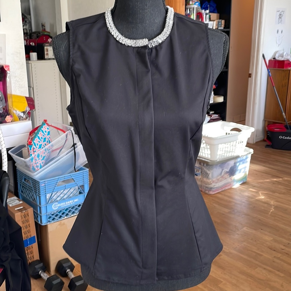 3.1 Phillip Lim for Target Vintage Black Sleeveless Beaded Neck Top GUC!